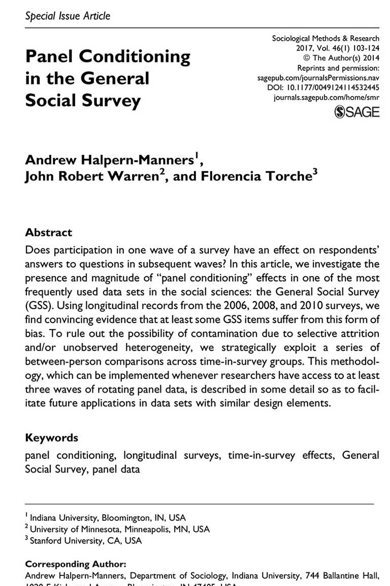 Panel Conditioning in the General Social Survey