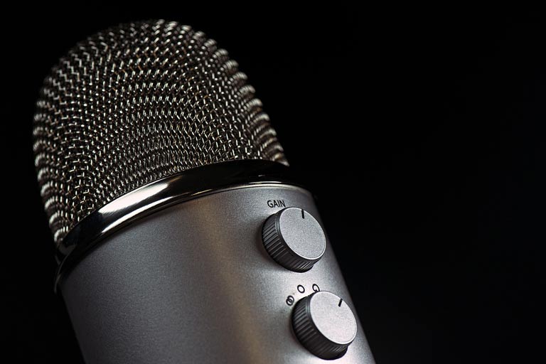 Close up of a microphone 